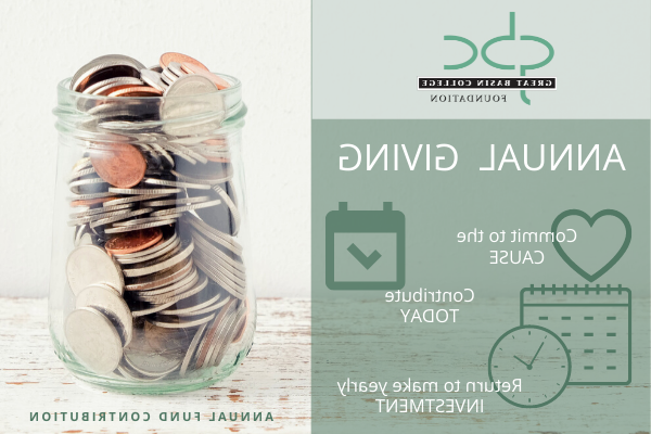 Annual Giving page title graphic with a jar filled with coins.